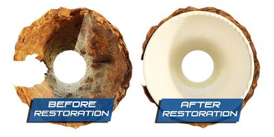 Before and After Trenchless Pipe Restoration